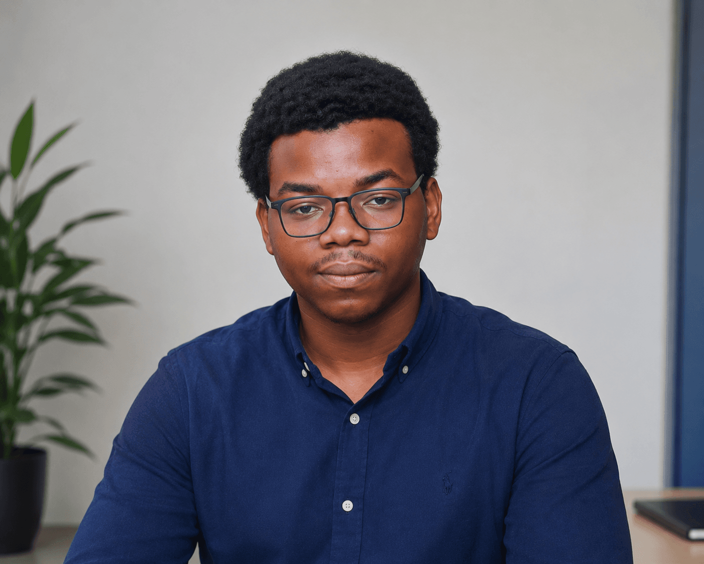 Arthur Assogba, développeur fullstack, à son bureau à Cotonou